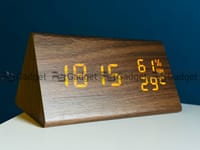 Triangle Wooden Style Digital LED Clock_img_3