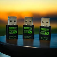 600Mbps Dual Band WiFi + Bluetooth Adapter For Windows PC/Laptop- (Driver Free Version, WiFi Hotspot Supported, 2.4GHz + 5GHz)_img_1