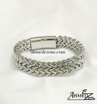 Double Row Titanium Steel Magnetic Buckle Bracelet (Silver Edition)_img_0