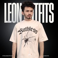 Men’s Oversized Heavyweight Drop Shoulder T-shirt in Cream._img_1