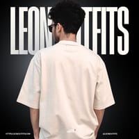 Men’s Oversized Heavyweight Drop Shoulder T-Shirt in Cream._img_1