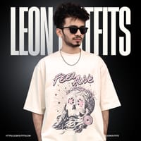 Men’s Oversized Heavyweight Drop Shoulder T-Shirt in Cream._img_1