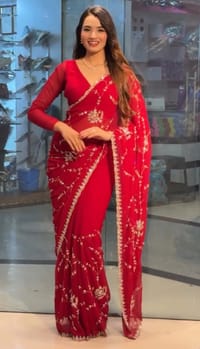 Chinigura Georgette Sequences Embroidery Sharee_img_0