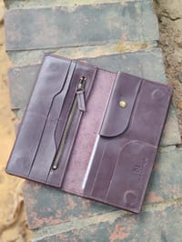 KROYSHALA 100% Premium Leather Long Wallet – Chocolate_img_1