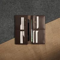 KROYSHALA 100% Premium Leather Long Wallet – Chocolate_img_0