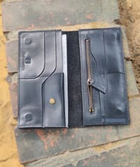 KROYSHALA Premium 100% Genuine Cow Leather Long Wallet – Black | Stylish & Spacious_img_2