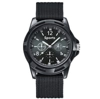 Fabric Canvas Strap Casual Cool Sport Round Dial Wrist Watch_img_2