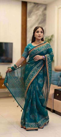 এক্সক্লুসিভ জামদানী মোটিভ স্কিন প্রিন্ট এর শাড়ি_img_1