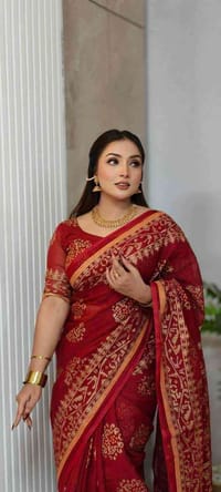 এক্সক্লুসিভ জামদানী মোটিভ স্কিন প্রিন্ট এর শাড়ি_img_2