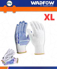 ২ জোড়া নিটেড পিভিসি ডটস গ্লাভস এক্সএল সাইজ WADFOW WKG1801_img_0
