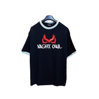VE Gear “NIGHT OWL” Black and white Oversized Drop Sholder T-shirt_img_0