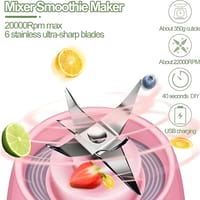 Mini Juice Blender Bottle — 420ml | USB Rechargeable | 6-Blade Turbo Motor | BPA-Free | Portable Smoothie & Juice Maker_img_1