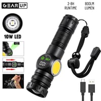 GearUP K60 Rechargeable Flashlight 10W COB + LED Torchlight_img_0