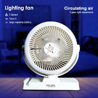 Portable 8″ Mini Rechargeable Battery Operated Fan with LED Light | Halima_img_3