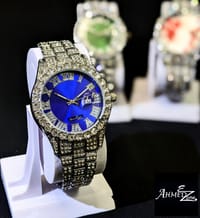 Full Iced Hip Hop Watch Blue Dial_img_2