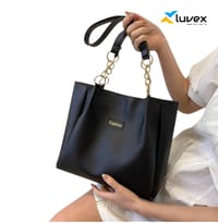 Signature Classic shoulder women's tote bags(Black)_img_0