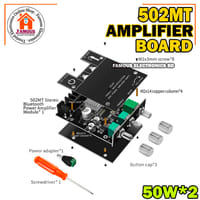 502MT Bluetooth 5.0 Super Base Amplifier Board with Acrylic Box Sell 2.0 Channel 2x50W Power Audio Stereo Amplifier Board AUX Bass Treble AMP similar ZK-502M CA-502MT ZK-502MT_img_1