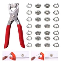 Snap Button Tools Press Studs Pliers Tool 9.5mm Snap Fasteners Tool Kit Hollow and Solid Metal Prong Snaps Buttons Clothing Leather Crafting Sewing Access Baby clothes button DIY Clothes installation Tool_img_7