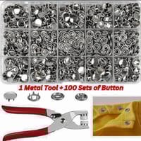 Snap Button Tools Press Studs Pliers Tool 9.5mm Snap Fasteners Tool Kit Hollow and Solid Metal Prong Snaps Buttons Clothing Leather Crafting Sewing Access Baby clothes button DIY Clothes installation Tool_img_11