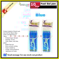 Good Luck Fast Gel Pen Black, Blue, Green and Red Pack of 10pcs_img_1