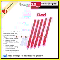 Good Luck Fast Gel Pen Black, Blue, Green and Red Pack of 10pcs_img_5