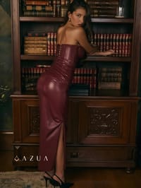 Bordeaux Leather Dress_img_1