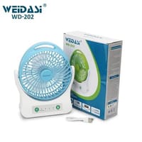 WEIDASI WD-202 Rechargeable 2400mAh Battery Strong Wind Portable Desk Fan With LED Lamp_img_9