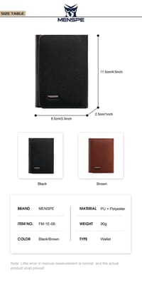 💥MENSPE Anti-Theft RF ID Blocking Safety PU Leather Wallet_img_5