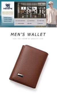 💥MENSPE Anti-Theft RF ID Blocking Safety PU Leather Wallet_img_8