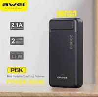 AW EI P5K Portable Power Bank 10000mAh Powerbank Dual USB A Type c Micro Dual input Fast Charge Travel Poverbank For Mobile Phone_img_0