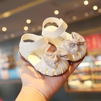 Kids Girls Reinstone Fabric Bow Knot Stylish Summer Sandals (6 months - 3 years) for yours baby smile_img_2