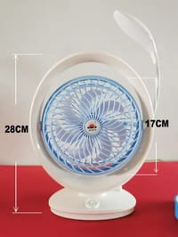 💦 JR-2018 Powerful Rechargeable High Speed Table Fan with LED Lamp Light_img_3