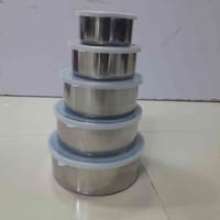 5 Pcs Multifunctional Stainless Steel Protect Fresh Box With Lid_img_1