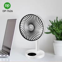 DP-7626 AC/DC Rechargeable 4000mAh Lithium Battery Touch Control Multiple Modes Portable Fan With LED Lamp_img_1