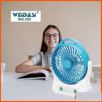 WEIDASI WD-202 Rechargeable 2400mAh Battery Strong Wind Portable Desk Fan With LED Lamp_img_7