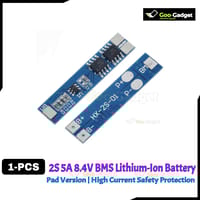 2S 5A BMS 18650 Lithium Battery Protection Board | 7.4V–8.4V Charger BMS Module | Pad Version | High Current Safety Protection_img_0