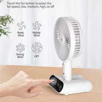 DP 7624 Rechargeable Portable USB Table Fan With LED Light White_img_2
