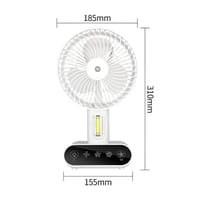 DP 7624 Rechargeable Portable USB Table Fan With LED Light White_img_3