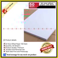 A4 Size Offset Paper 100 Gsm ( 50 Sheets)_img_1