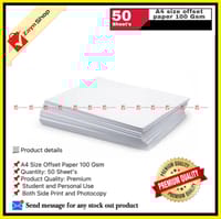 A4 Size Offset Paper 100 Gsm ( 50 Sheets)_img_2