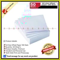 A4 Size Offset Paper 100 Gsm ( 50 Sheets)_img_0