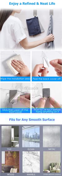 MAYTTO 8PCS Adhesive Hooks No-Drill_img_7