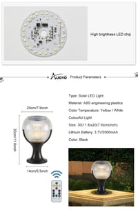 Auoyo Solar LED Light Courtyard Fence_img_4