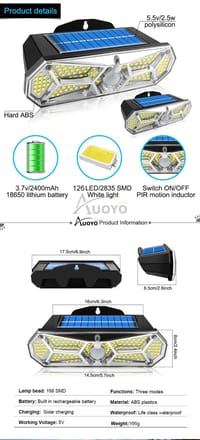 Auoyo LED Solar Lamp Wall Light_img_12