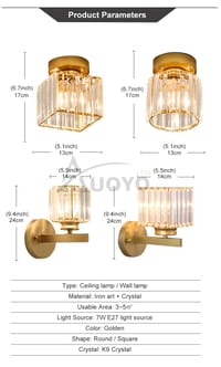 Auoyo Crystal Ceiling Lamp  Wall Lamp_img_4