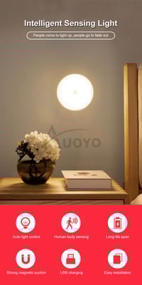 Auoyo LED Night Light Motion-Sensing Lamp Portable Night Lamp_img_12