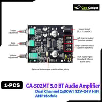 CA-502MT 5.0 Bluetooth Digital Audio Amplifier Board | Dual Channel 2x50W | 12V–24V HiFi AMP Module S0203_img_2