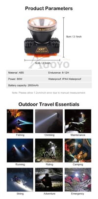 Auoyo IPX4 Waterproof 90�Adjustable Super Bright LED Headlamp_img_5