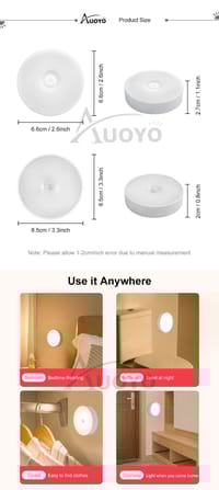 Auoyo LED Night Light Motion-Sensing Lamp Portable Night Lamp_img_13