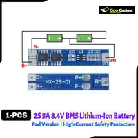 2S 5A BMS 18650 Lithium Battery Protection Board | 7.4V–8.4V Charger BMS Module | Pad Version | High Current Safety Protection_img_1